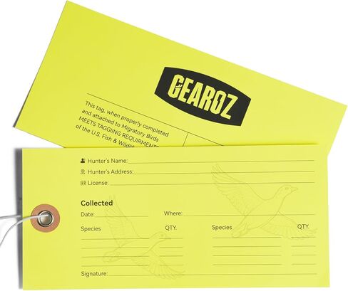 GearOZ Migratory Bird Tags, Waterproof Duck Hunter Tags on Toe for Waterfowl Game Carcass Permit Label Validation, Federal Migratory Bird Possession Tags Hunting Decoy Accessories ID Holders Stamp in Kuwait