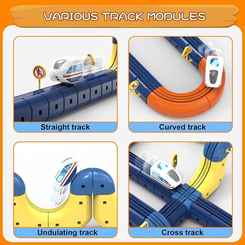 Electric Train Set with 3D Magic Flexible Race Tracks for Kids, Race Car Track Easy to Detach and Store Dinosaur Toys for 3 4 5 6 7 8 Years Old Boys Girls in Kuwait