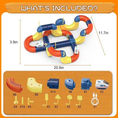 Electric Train Set with 3D Magic Flexible Race Tracks for Kids, Race Car Track Easy to Detach and Store Dinosaur Toys for 3 4 5 6 7 8 Years Old Boys Girls in Kuwait