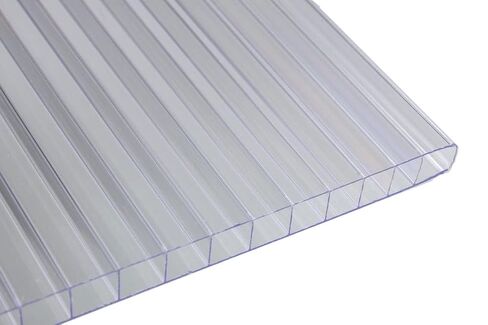 Falken Design Polycarbonate Roof Panel Twinwall (Multiwall) Clear 24 in. x 48 in. x 3/8 in. (8MM) Thick (Set of 4) in Kuwait