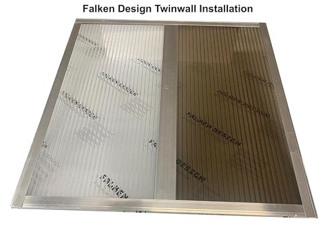 Falken Design Polycarbonate Roof Panel Twinwall (Multiwall) Clear 24 in. x 48 in. x 3/8 in. (8MM) Thick (Set of 4) in Kuwait