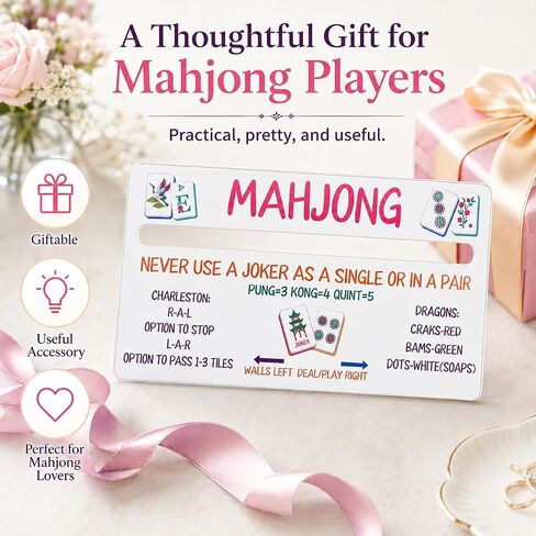 4 Pack Mahjong Line Finder, American Mah Jongg Line Reader Rules Helper with Quick Reference, White Acrylic Card Guide Marker with Center Slot, Mahjong Accessories Gift for Beginners in Kuwait