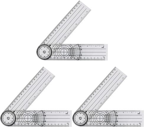 3PCS Clear Goniometers, Plastic Protractor Angle Finder, Angle Ruler with 7 Inch Arm, Angle Finder Protractor, Miter Angle Finder, Measurement Tool for School Office Measuring Work in Kuwait