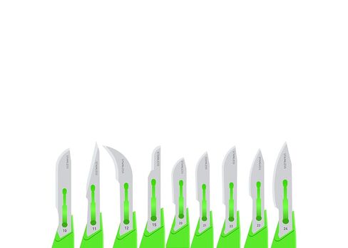 CYNAMED # 20 Disposable Scalpel with Plastic Handle - Sterile Single Blade Razor for Dermaplaning, Dissection, Podiatry, Professional Grooming, Acne Removal - Surgical Stainless Steel Tool - Box of 10 in Kuwait