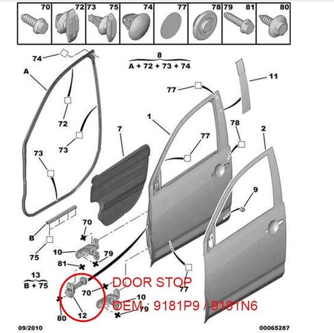Door Check Strap Front Door Check Hinge Strap Stopper Arm Strap Hinge for Peugeot for 4007 for 4008 9181N6 9181P9 in Kuwait