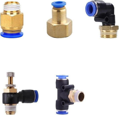 Pneumatic Quick Connector PCF 4/6/8/10/12mm Hose Tube Air Fitting 1/4"1/8"3/8"1/2"Thread Pipe Coupler 50Pcs(OD8mm-1I8) in Kuwait