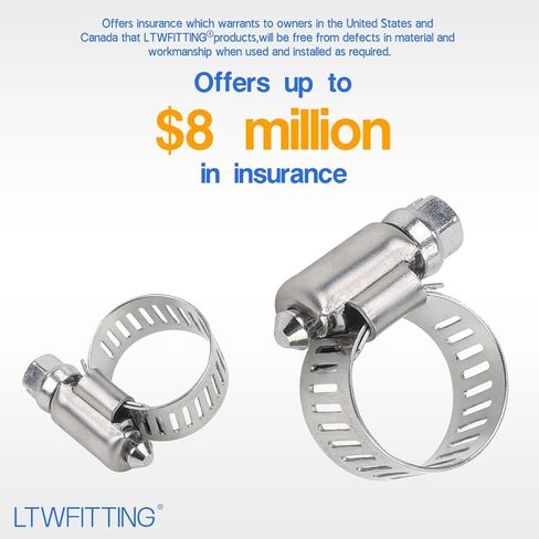 LTWFITTING 11-20 مم مشبك خرطوم من الفولاذ المقاوم للصدأ 316، مشابك تروس دودة قابلة للتعديل للسيارات المبرد خط الوقود السباكة المبرد والتطبيقات الميكانيكية (حزمة من 30) in Kuwait