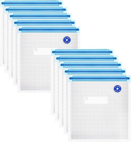 10 PCS Vacuum Sealer Bags for Food, 10 Pcs Medium Size 8.66" x 8.3" Food Storage Bags for Sous Vide Cooking Microwave Heating, Air Valve Zipper Bags & Zip Clips in Kuwait