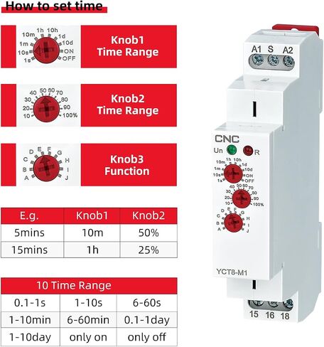 CNC YCT8-M2 16A مرحل مؤقت متعدد الوظائف مع 10 اختيارات للوظائف AC/DC 12V -220V مرحل تأخير الوقت 2 مرحلات التحكم في الإخراج DIN السكك الحديدية جبل الأتمتة الصناعية in Kuwait