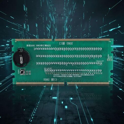 بطاقة اختبار اللوحة الأم لسطح المكتب لـ DDR2/DDR3 - جهاز اختبار LED للوحات الأم Intel/AMD، لا يتطلب طاقة خارجية، أداة تشخيص الأخطاء in Kuwait