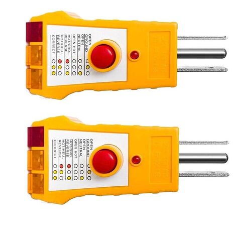 2-Pack 3-Pin Outlet Tester for GFCI & Grounding Detection, AC110V-120V USA Plug, Compact Neon Lamp Fault Indicator in Kuwait