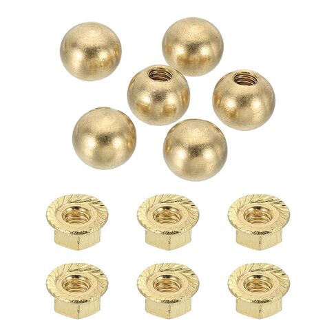 uxcell 6Pcs M4 x 10mm Threaded Ball Knobs, Copper Thread Cap Nuts Knob Ball Nuts Knob Caps Nut Cover Screw Caps Balls Lamp Decoration for Lighting DIY Project, Copper in Kuwait