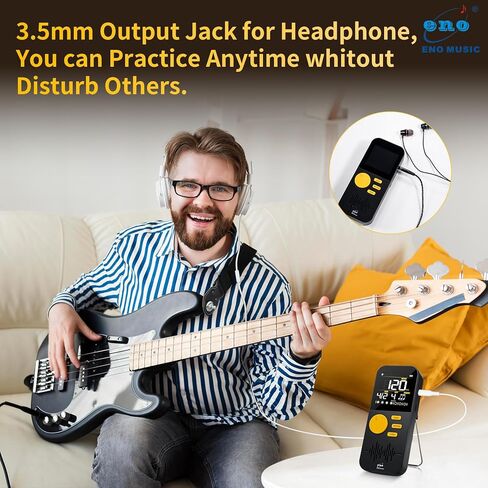 ENO MUSIC قابل لإعادة الشحن، صوت رقمي كبير وواضح مع صوت ميكانيكي، صوت رقمي كتلة خشبية وصوت العد الصوتي لعازفي الطبول على البيانو والجيتار والكمان والقيثارة، أسود in Kuwait