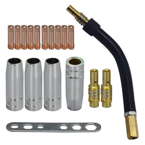 MIG Welding Nozzle and Diffuser Kit 18pcs with 0.035in .9mm M6 Contact Tips Compatible with MB15 15AK Torch Accessory Set B in Kuwait