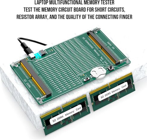 جهاز اختبار الذاكرة DDR4 DDR5، استكشاف أخطاء الأجهزة وإصلاحها بسهولة، مناسب لجهاز كمبيوتر خادم سطح المكتب المحمول، مؤشر ضوء LED، شحن البطارية المحمولة in Kuwait