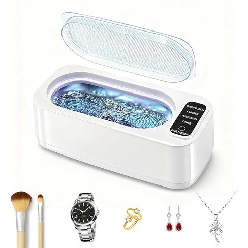 Joyzan Ultrasonic Jewelry Cleaner, 50KHz Professional Ultra Sonic Machine 3 Cleaning Modes 350ML Stainless Steel Tank Eyeglass Rings Watch Band Strap Glasses Dentures Retainers Coin Necklaces Wife Mom in Kuwait
