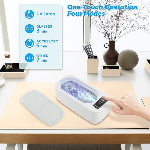 Joyzan Ultrasonic Jewelry Cleaner, 50KHz Professional Ultra Sonic Machine 3 Cleaning Modes 350ML Stainless Steel Tank Eyeglass Rings Watch Band Strap Glasses Dentures Retainers Coin Necklaces Wife Mom in Kuwait