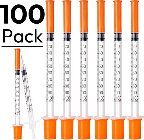 محاقن U-100 1 مل 30 جرام 5/16 بوصة، عبوة فردية لمستلزمات المختبر، 100 عبوة in Kuwait