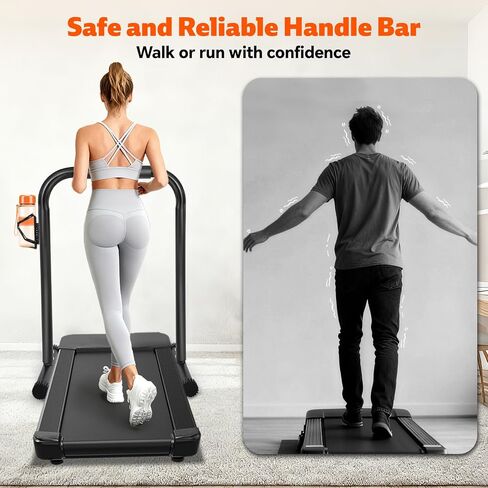 Walking Pad Handle Bar Only, Suitable for Walking Pad up to 19.7" Wide, Adjustable Treadmill Handlebar Height from 34" to 42", Tall People Friendly, Extended Base, Black in Saudi Arabia