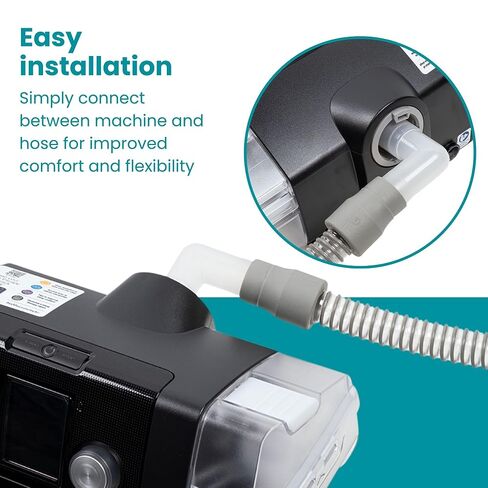 4-Pack LIFESOURCE موصل خرطوم CPAP العالمي، محول الكوع لأنابيب CPAP، متوافق مع ResMed، Respironics، Resvent، المزيد. متوافق مع الخراطيم القياسية 22 مم و15 مم. in Kuwait