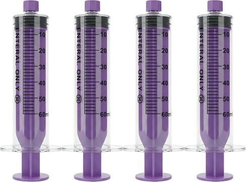 60ml Large Syringe with Screw Cap, 60cc Plastic Purple Syringes for Liquid Feeding, Individually Blister-Packed, 30 Pack in Kuwait