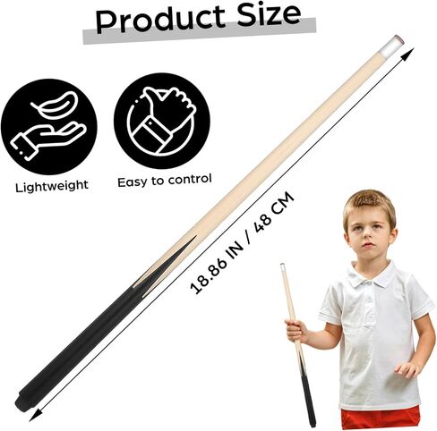 Sewroro 2pcs Mini Pool Cue Sticks for Kids, Short Billiard Cue Wood Sticks for Practice and Tight Spaces in Kuwait