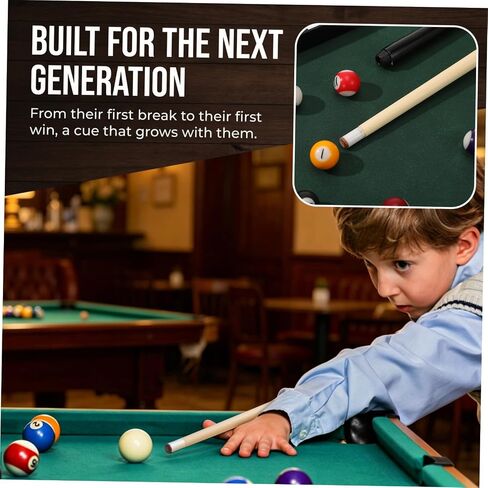 Sewroro 2pcs Mini Pool Cue Sticks for Kids, Short Billiard Cue Wood Sticks for Practice and Tight Spaces in Kuwait