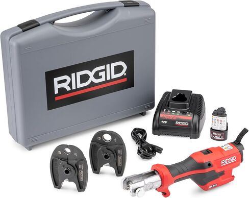 مجموعة أدوات الضغط الصغيرة RIDGID 72543 Model RP 115 مع فكي PureFlow 1/2 بوصة - 3/4 بوصة وحقيبة حمل باللون الأحمر in Kuwait