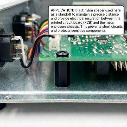 NACX M2.5 x 10mm + 6mm ذكر أنثى خيط سداسي نايلون PCB اللوحة الأم فاصل عمود المواجهة، أسود، 150 قطعة in Kuwait