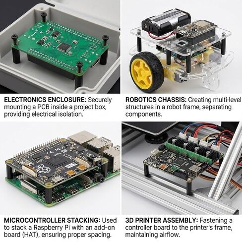 NACX M2.5 x 10mm + 6mm ذكر أنثى خيط سداسي نايلون PCB اللوحة الأم فاصل عمود المواجهة، أسود، 150 قطعة in Kuwait
