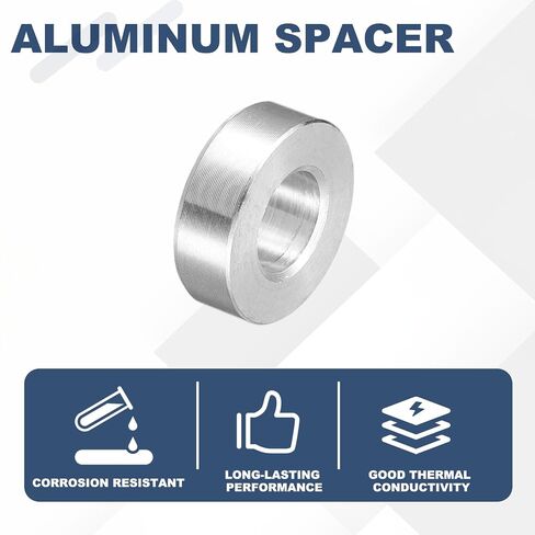 20 قطعة من uxcell فاصل ألومنيوم 3/4" OD x 3/8" ID x 1/4" طول جلبة مسمار بلمسة نهائية سادة فاصل معدني مستدير غير ملولب للبراغي والمسامير والقضبان، فضي in Kuwait