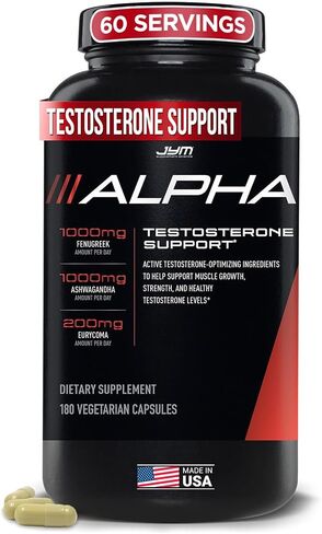 Alpha JYM Testosterone Support for Men, Tongkat Ali, Ashwagandha - 180 Caps in Saudi Arabia
