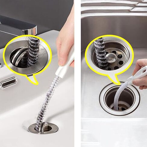 Flexible Drain Cleaning Brush, Pipe Clog Remover Tool for Kitchen Sink, Bathroom, and Tub, Hair Unclogging Cleaner in Saudi Arabia