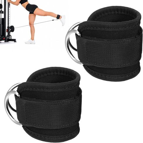 2Pcs Fitness Ankle Strap for Cable Machine, Ankle Straps Resistance Bands Comfortable Padded Ankles Wrist Cuffs Kickbacks Glute Workouts for Cable Machine Gym Foot Leg Training Brace Support in Saudi Arabia