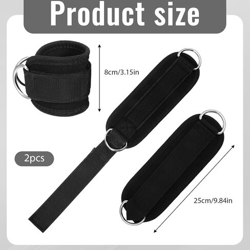 2Pcs Fitness Ankle Strap for Cable Machine, Ankle Straps Resistance Bands Comfortable Padded Ankles Wrist Cuffs Kickbacks Glute Workouts for Cable Machine Gym Foot Leg Training Brace Support in Saudi Arabia