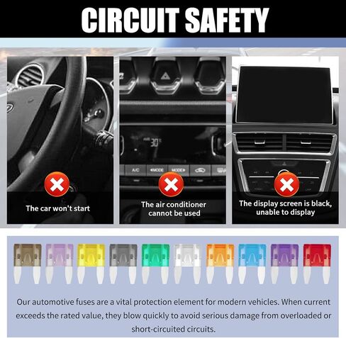 120PCS Car Mini Fuse Kit with Fuse Puller Tool,Blade Car Fuses Assortment Kit Includes 35A 30A 25A 20A 15A 10A 7.5A 5A 3A 2A,Universal Cars Mini Fuses Assortment Kits in Saudi Arabia