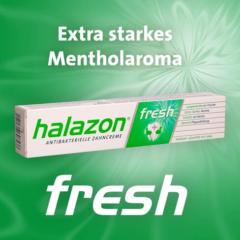 Halazon Fresh Toothpaste 75 ml (2.53 fl oz) – Long-Lasting Fresh Breath Toothpaste – Antibacterial Oral Care with Menthol – Daily Protection – German Oral Care Brand in Saudi Arabia