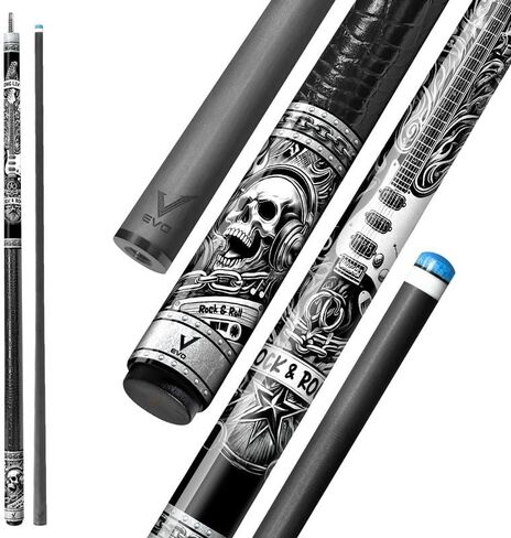 EVO Rebel Carbon Fiber Pool Cue Stick, Low Deflection Professional Billiard Cue with 12.5mm TIME Tip, Radial 3/8-8 Joint, Microfiber Leather Grip, 19-19.5 oz Cue in Saudi Arabia