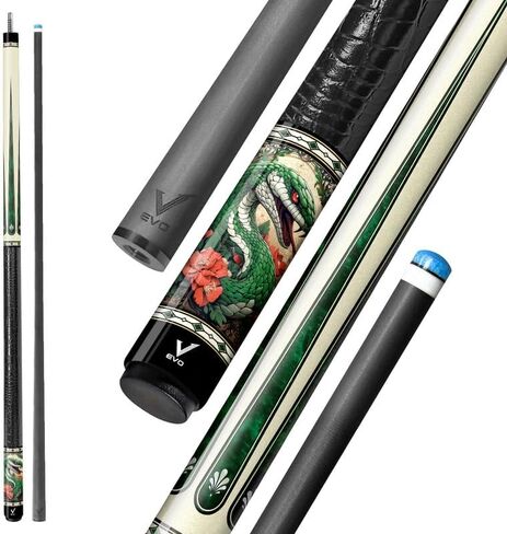 EVO Beast Carbon Fiber Pool Cue Stick, Low Deflection Billiard Cue with 12.5mm TIME 3 Tip, Radial 3/8-8 Joint, Microfiber Leather Grip, 19-19.5 oz Cue in Saudi Arabia