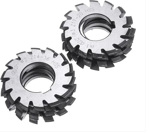 HSS Gear Mill Cutters Spur Gear M1 M1.25 M1.5 M1.75 M2 M2.5 M3 Modulus PA20 Degrees NO.1-NO.8 8pcs/Set HSS Disc milling cuttering(M2.5 8PCS NO.1-NO.8) in Kuwait