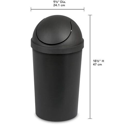 Bathroom Trash Can, 3 Gallon Small Plastic Garbage Bucket Bin with Swing Top Lid,Space-Saving Design, Odor-Control & Easy Clean, Modern Matte Black in Kuwait