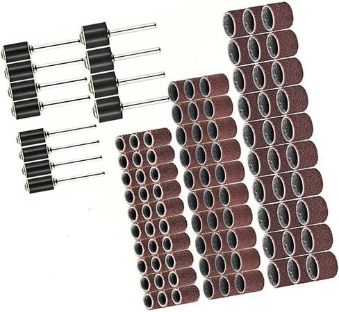 102 pcs Sanding Band Sand Drum Rotary Abrasive Sanding Ring Grinding Polishing Tool for Various Crafting Industries in Kuwait