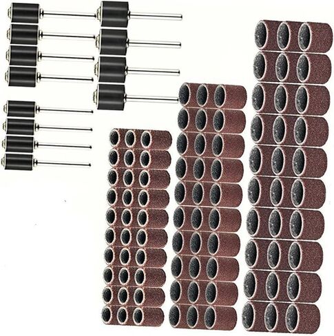 102 pcs Sanding Band Sand Drum Rotary Abrasive Sanding Ring Grinding Polishing Tool for Various Crafting Industries in Kuwait