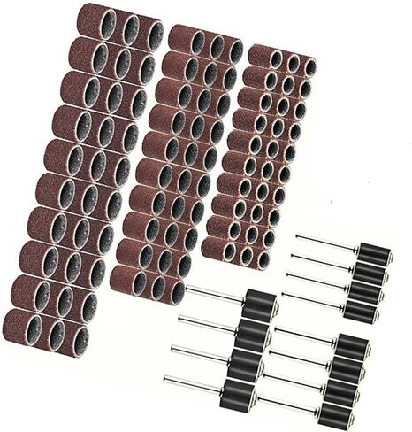 102 pcs Sanding Band Sand Drum Rotary Abrasive Sanding Ring Grinding Polishing Tool for Various Crafting Industries in Kuwait