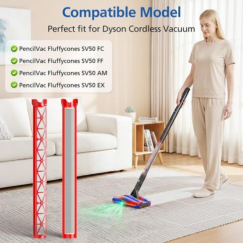 عبوتان من قطع غيار فلتر SV50 المتوافقة مع مكنسة Dyson PencilVacᵀᴹ Fluffycones اللاسلكية، أجزاء فلتر Vac مع فرشاة تنظيف واحدة in Kuwait