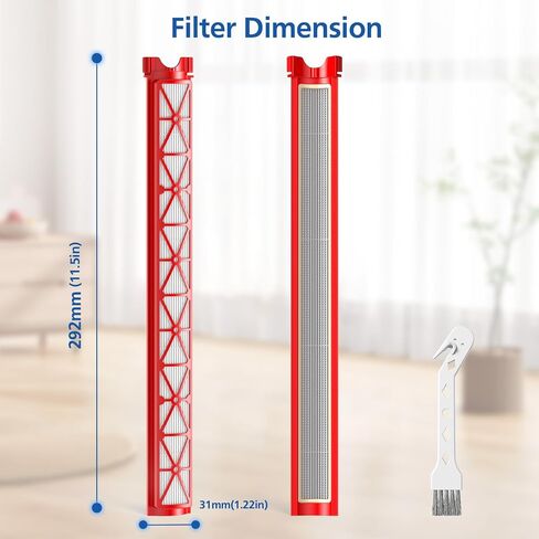 عبوتان من قطع غيار فلتر SV50 المتوافقة مع مكنسة Dyson PencilVacᵀᴹ Fluffycones اللاسلكية، أجزاء فلتر Vac مع فرشاة تنظيف واحدة in Kuwait