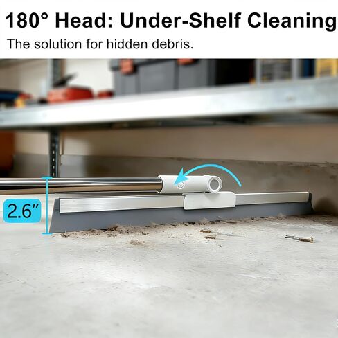 19.7'' Large Floor Squeegee for Concrete Floor with 51''-58'' Telescoping Stainless Steel Handle, Squeegee Broom for Removing Water on Tile, Epoxy, Garage, Driveway, Patio in Kuwait