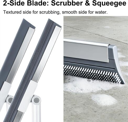 19.7'' Large Floor Squeegee for Concrete Floor with 51''-58'' Telescoping Stainless Steel Handle, Squeegee Broom for Removing Water on Tile, Epoxy, Garage, Driveway, Patio in Kuwait