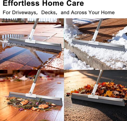 19.7'' Large Floor Squeegee for Concrete Floor with 51''-58'' Telescoping Stainless Steel Handle, Squeegee Broom for Removing Water on Tile, Epoxy, Garage, Driveway, Patio in Kuwait