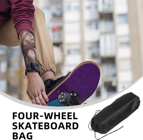 Angoily 2pcs Waterproof Longboard Dance Board Backpack Heavy Duty Skateboard Storage Bag Portable Carrying Case for Travel Sports Men in Kuwait